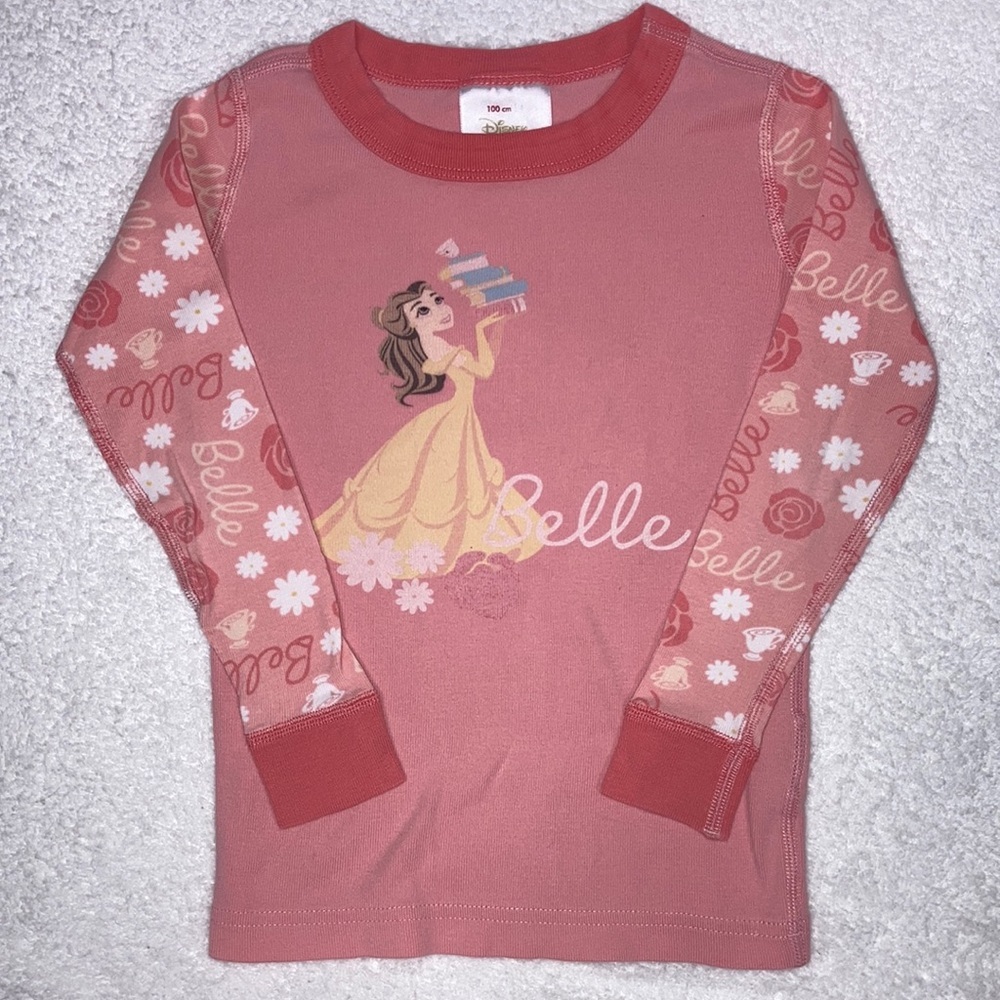 Hanna Andersson Disney Belle organic cotton snug fit pajama top 100cm size 4